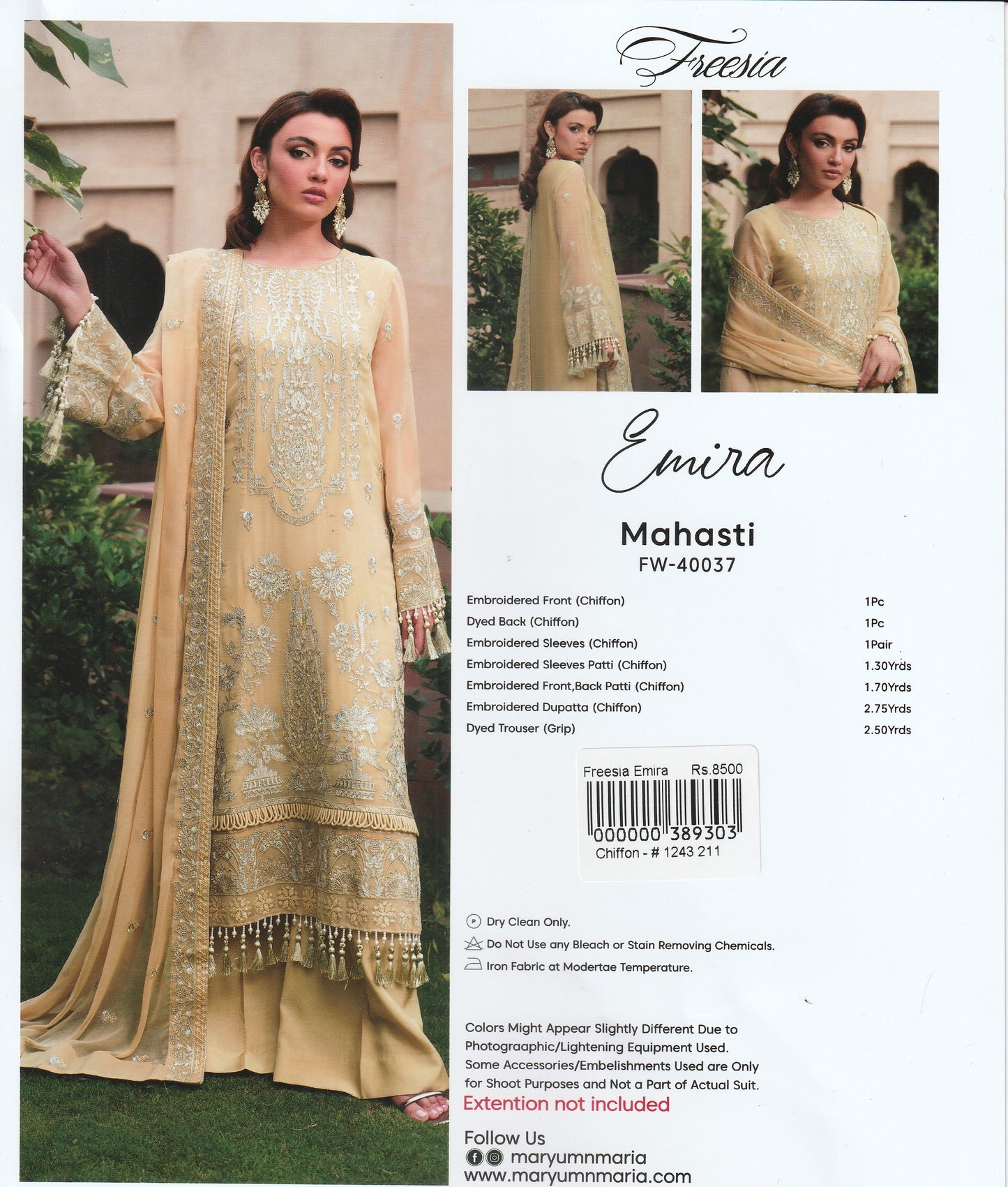 Formal Party Wear - Freesia Embroidered Collection - Maryam n Maria