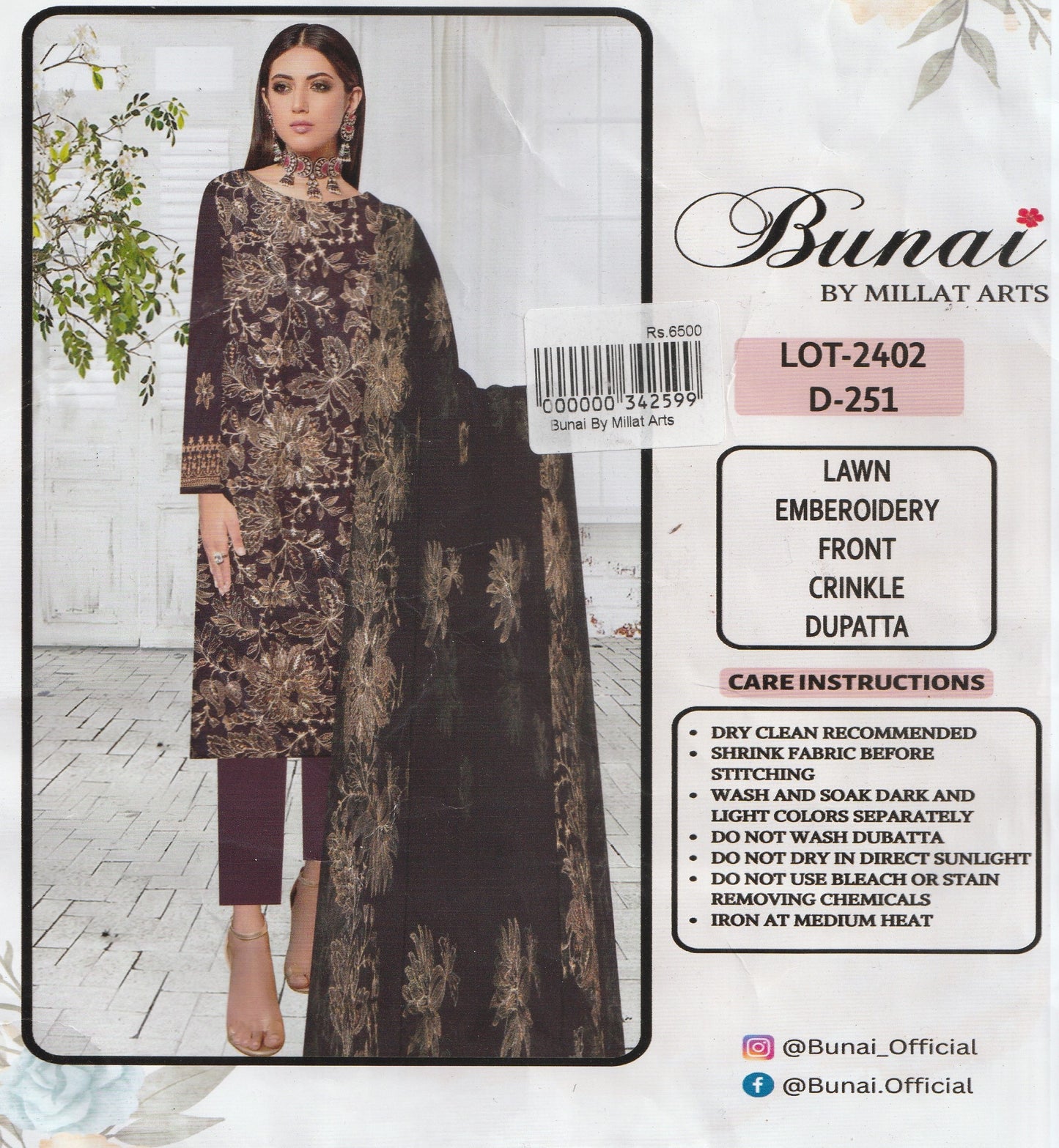 Bunai By Millat Arts - Embroidered Collection