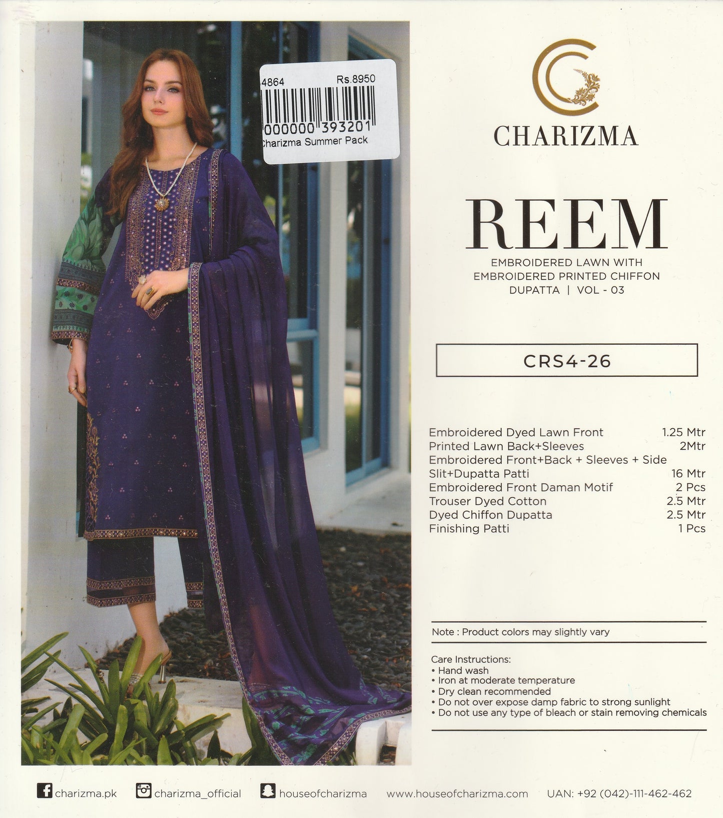 Reem By Charizma - Embroidered Collection