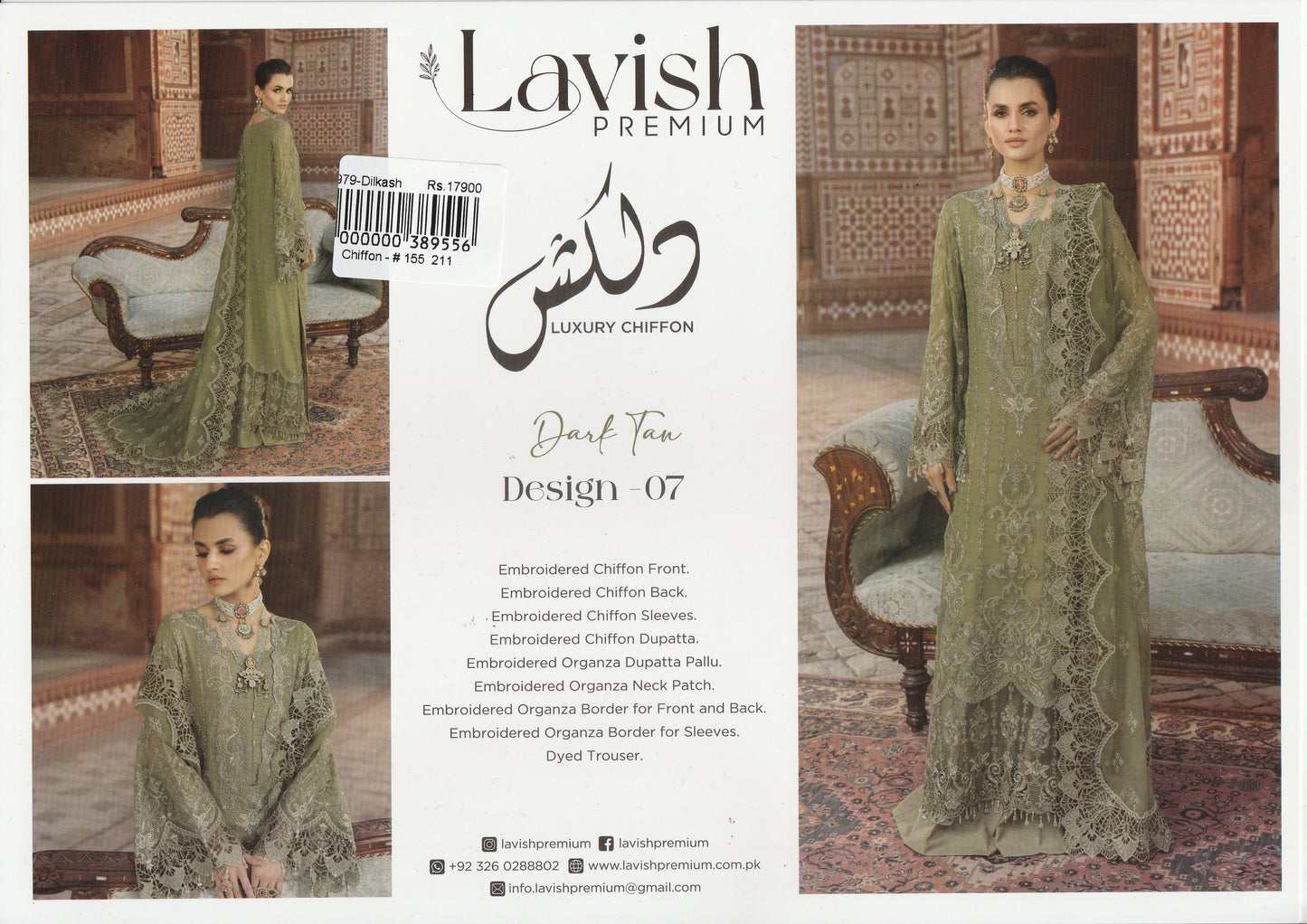 Formal Party Wear - Lavish Premium Collection - Dilkash Luxury Chiffon