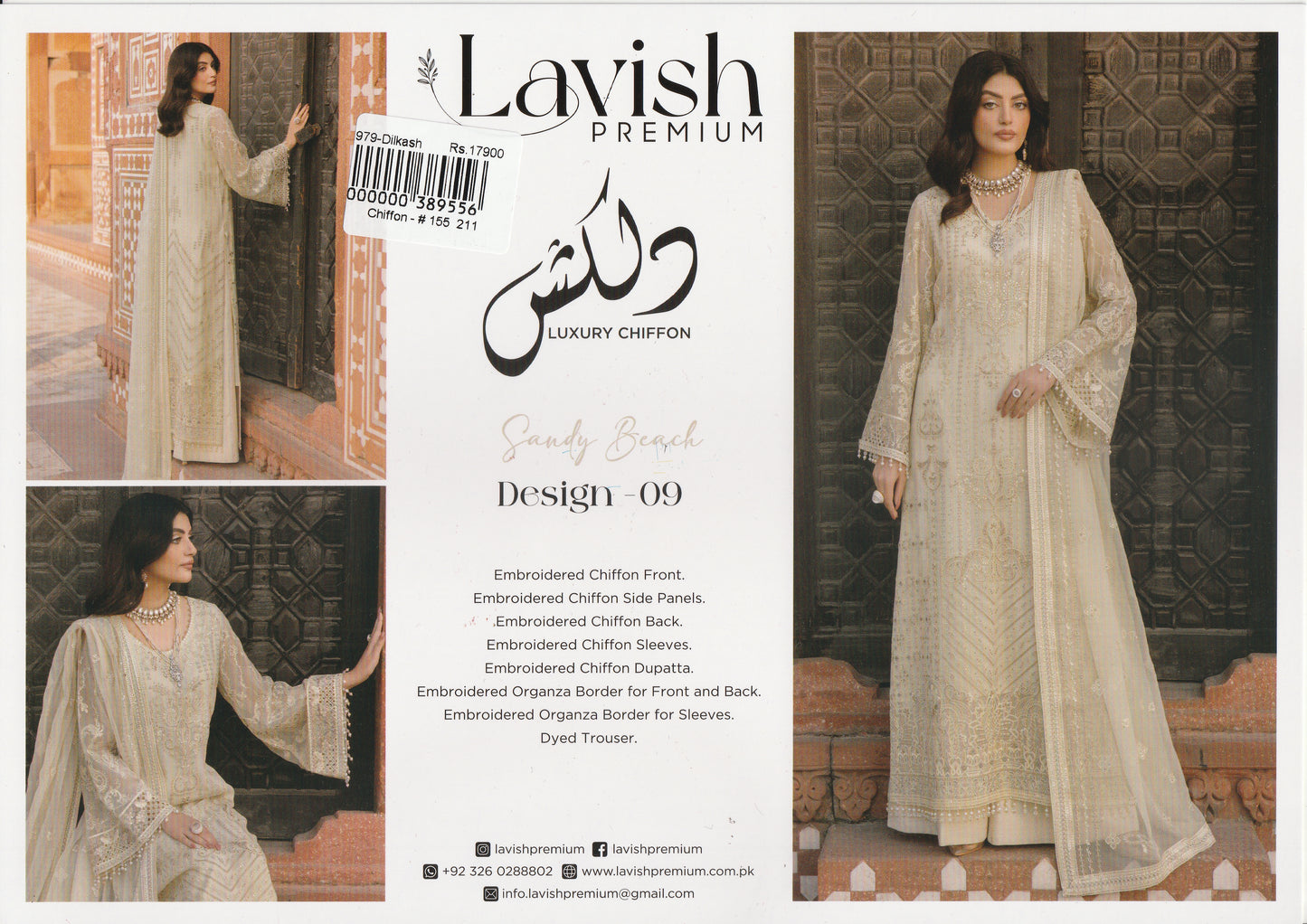 Formal Party Wear - Lavish Premium Collection - Dilkash Luxury Chiffon