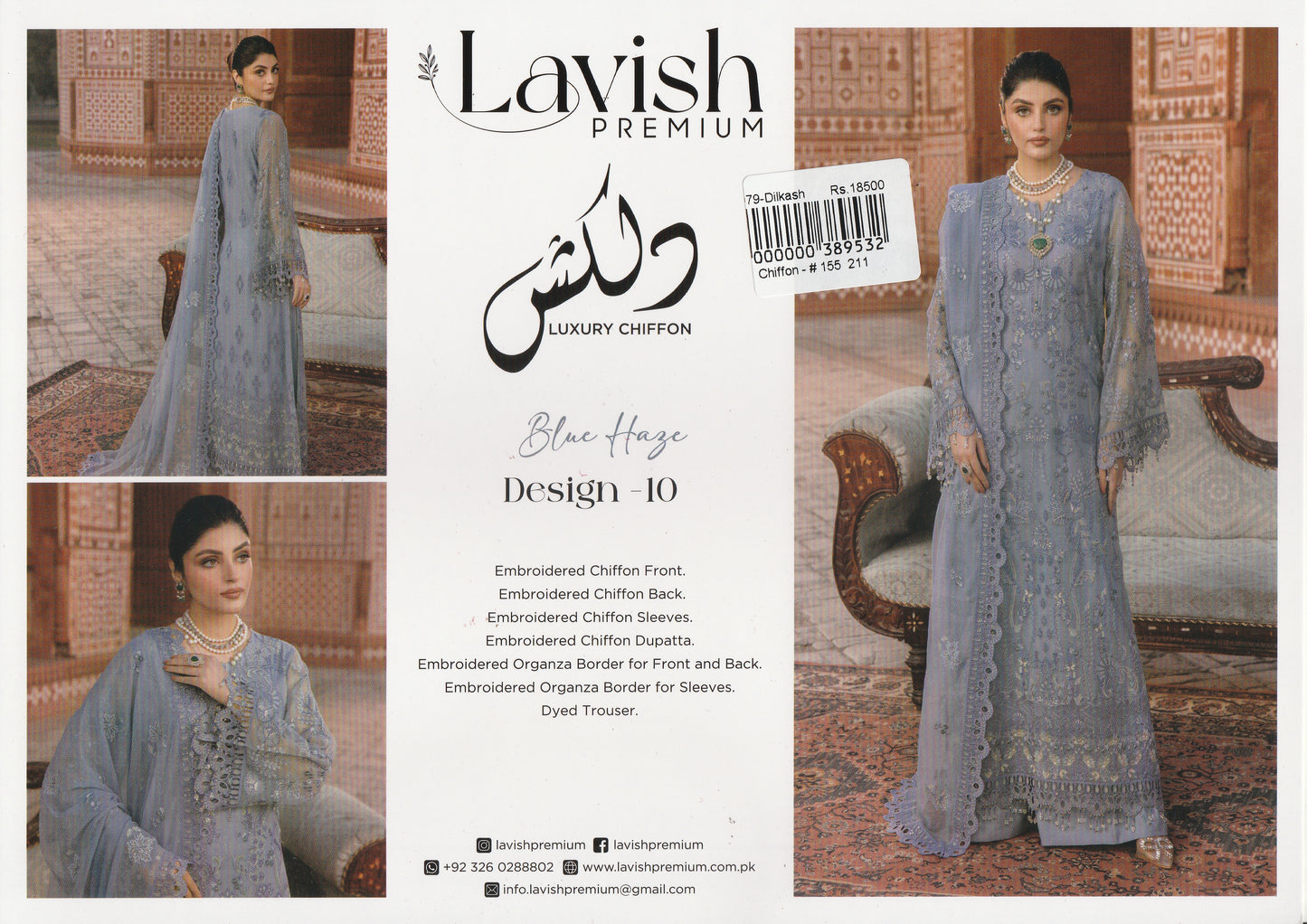 Formal Party Wear - Lavish Premium Collection - Dilkash Luxury Chiffon