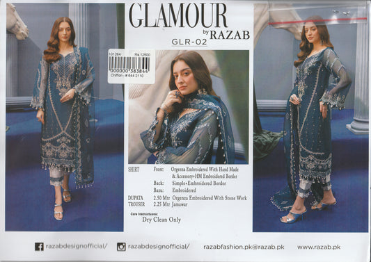 Glamour By Razab - Embroidered Organza Collection