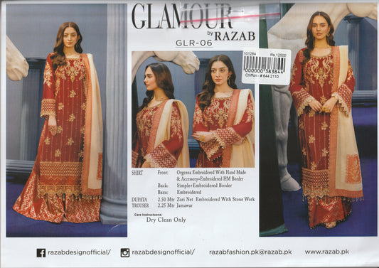 Glamour By Razab - Embroidered Organza Collection