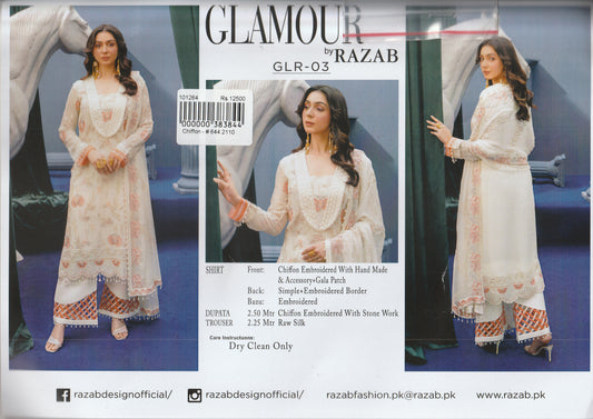 Glamour By Razab - Embroidered Organza Collection