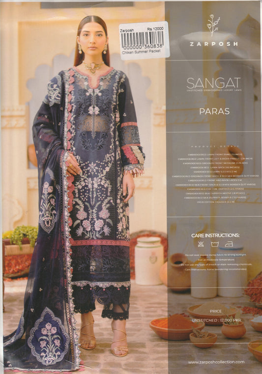 Sangat By Zarposh - Embroidered Lawn Collection