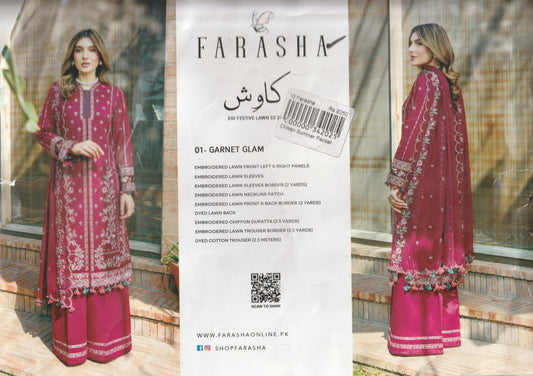 Kavish By Farasha - Festive Embroidered Lawn