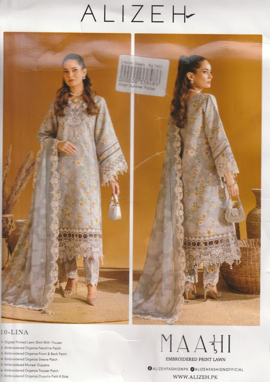 Alizeh - Maahi Embroidered Print Lawn