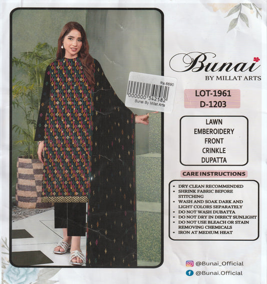 Bunai By Millat Arts - Embroidered Lawn