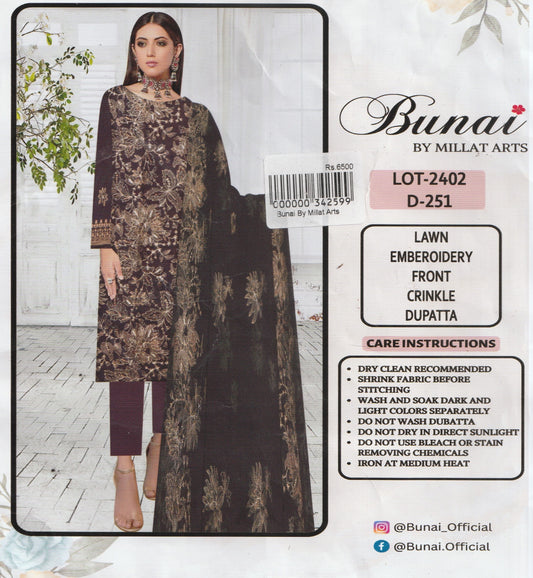 Bunai By Millat Arts - Embroidered  Collection