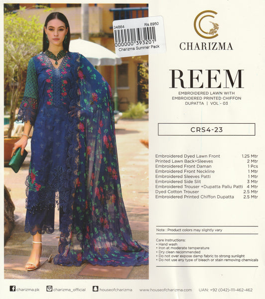 Reem By Charizma - Embroidered Collection