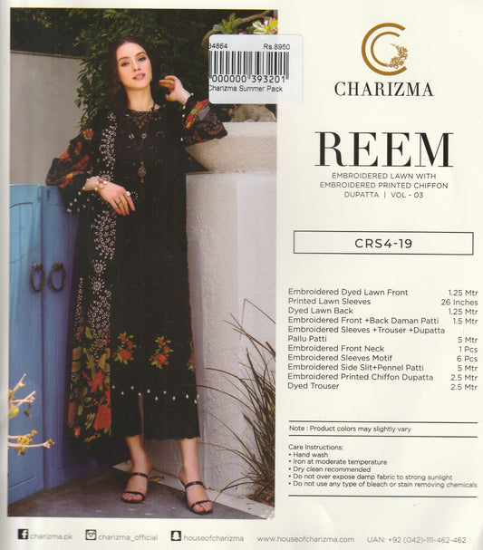 Reem By Charizma - Embroidered Collection