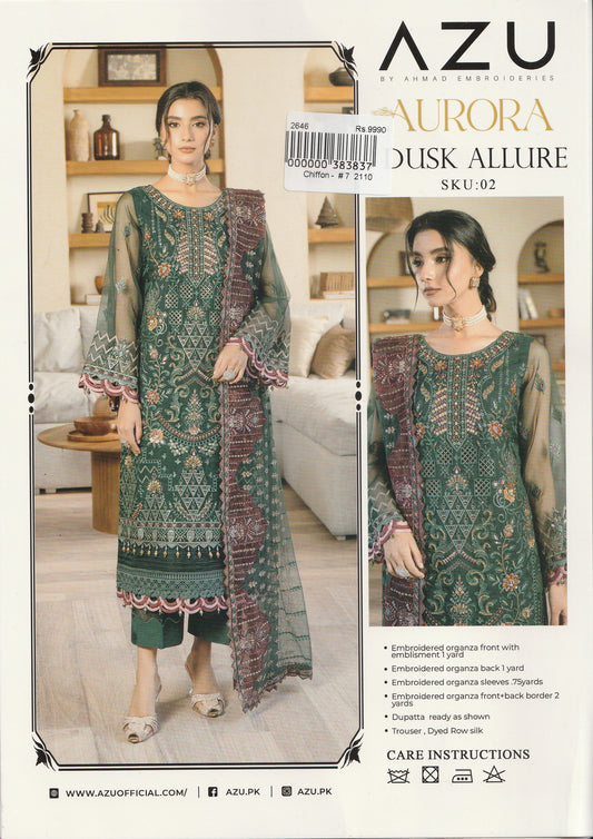 Formal Party Wear - Aurora - AZU By Ahmed Embroideries