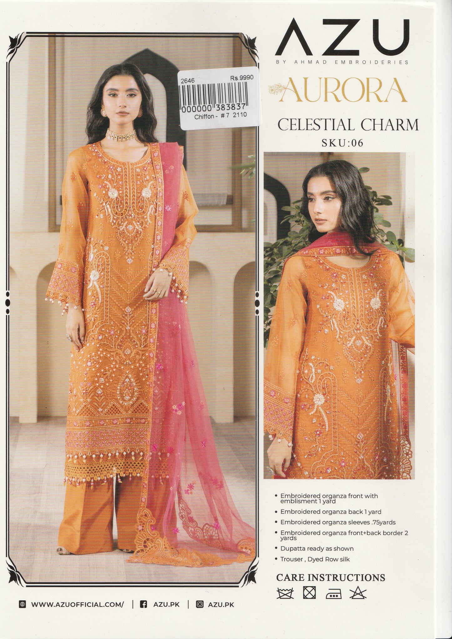 Formal Party Wear - Aurora - AZU By Ahmed Embroideries