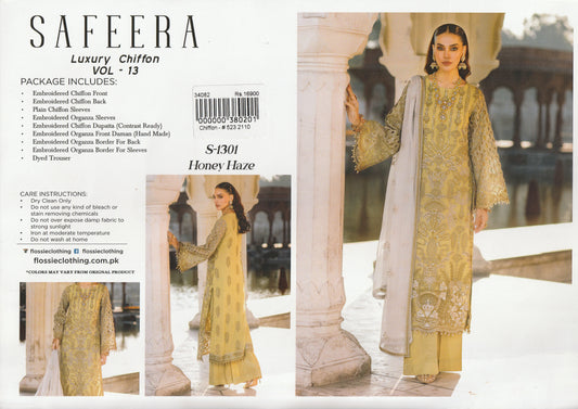 Formal Party Wear - Safeera Luxury Chiffon Collection - Flossie