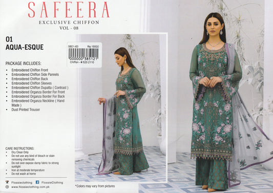 Formal Party Wear - Safeera Luxury Chiffon Collection - Flossie