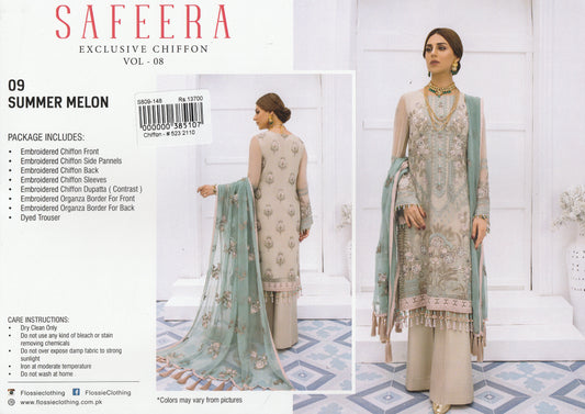 Formal Party Wear - Safeera Luxury Chiffon Collection - Flossie