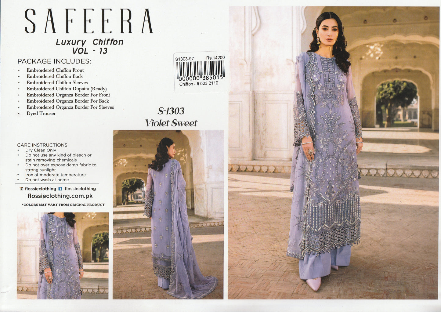 Formal Party Wear - Safeera Luxury Chiffon Collection - Flossie