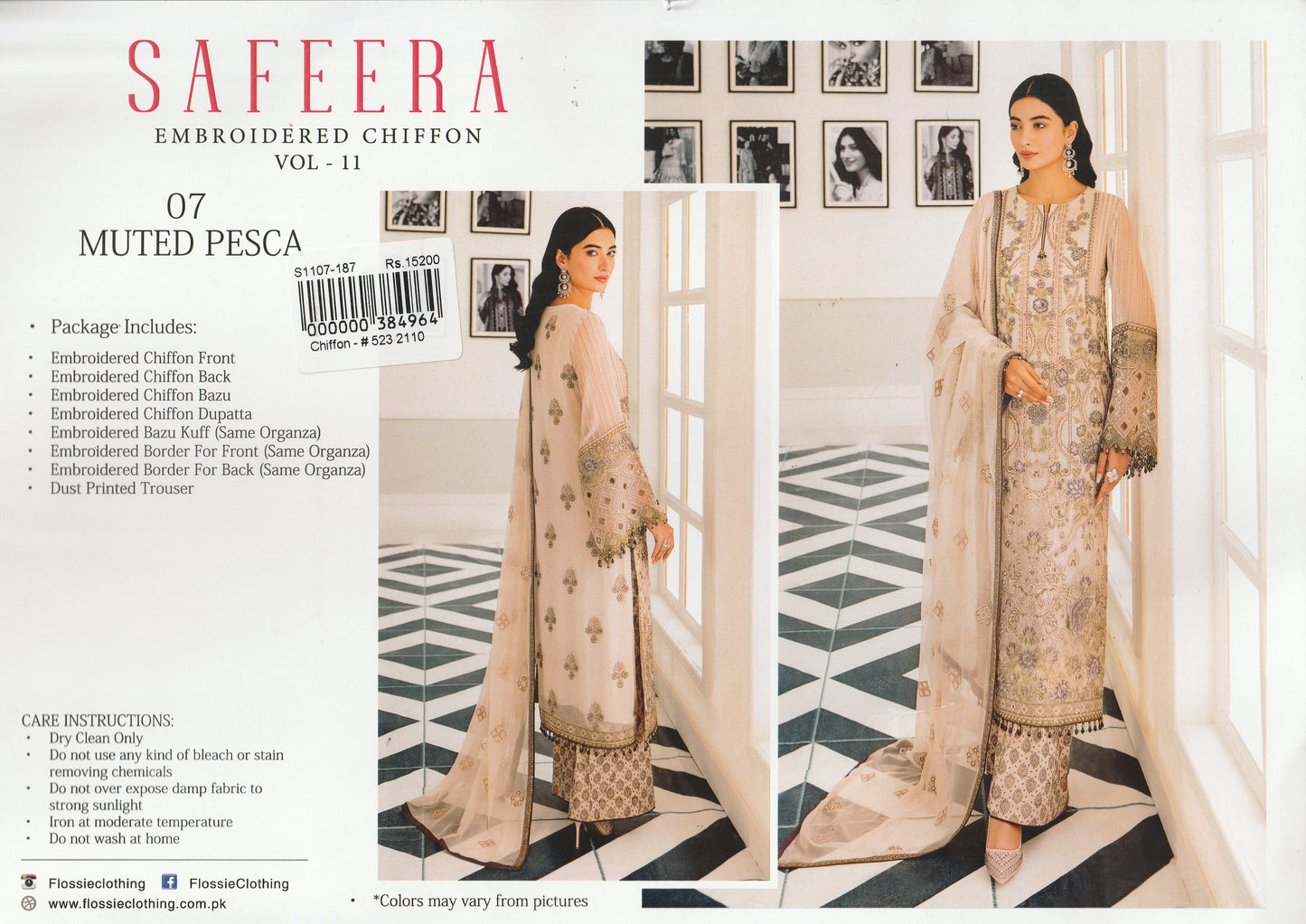 Formal Party Wear - Safeera Luxury Chiffon Collection - Flossie